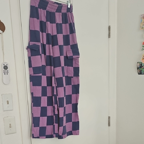 Grayson Threads Pants - Checkered Purple and Blue Sweats